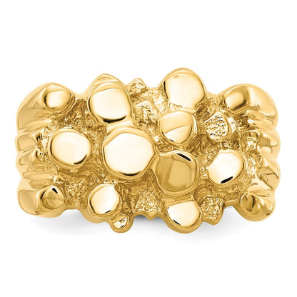 14K Yellow Gold Men's Nugget Ring