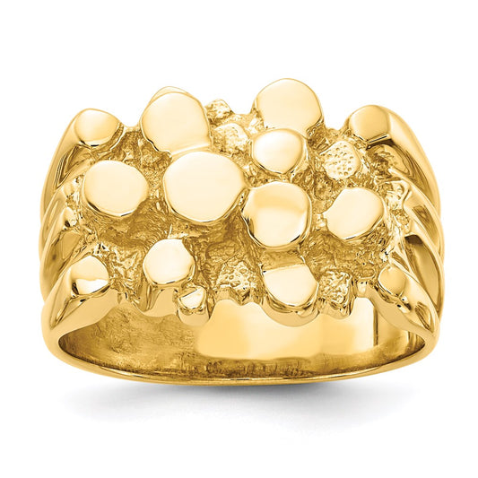 14K Yellow Gold Men's Nugget Ring