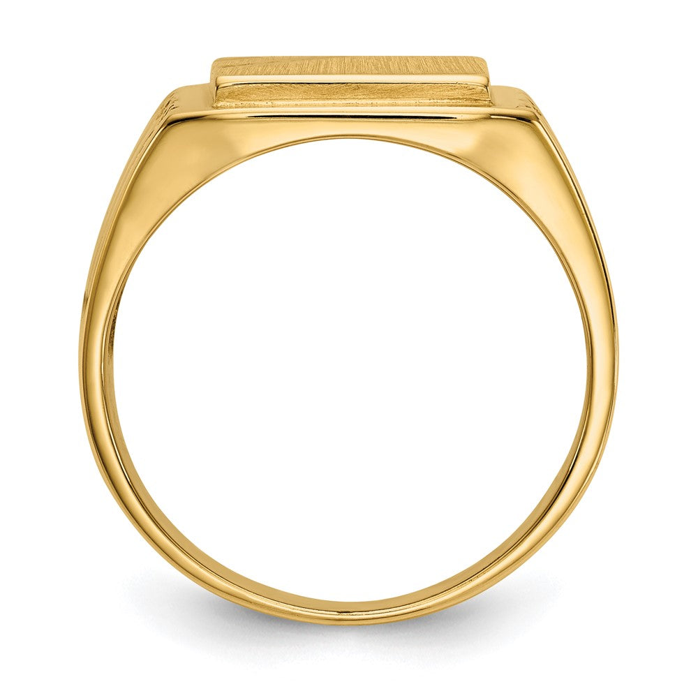 14K Yellow Gold 11.5x11.0mm Open Back Mens Signet Ring