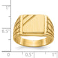 14K Yellow Gold 11.5x11.0mm Open Back Mens Signet Ring