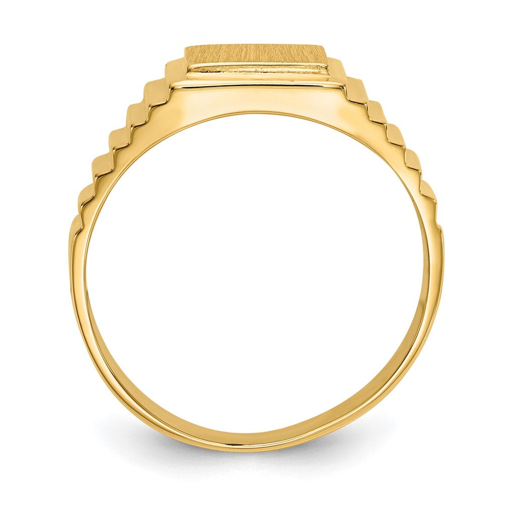 14K Yellow Gold 10.0x8.5mm Open Back Men's Signet Ring