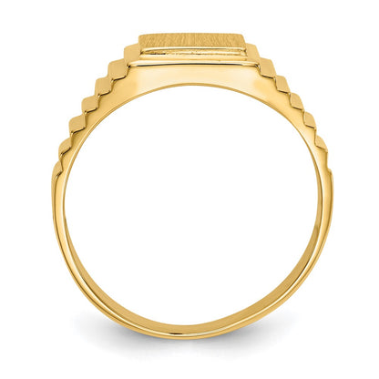 14K Yellow Gold 10.0x8.5mm Open Back Men's Signet Ring