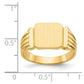 14K Yellow Gold 10.5x10.0mm Open Back Mens Signet Ring