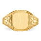 14K Yellow Gold 9.0x9.0mm Open Back Floral Signet Ring