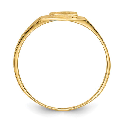 14K Yellow Gold Signet Ring Open Back