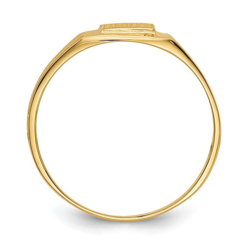 14K Yellow Gold Signet Ring Open Back