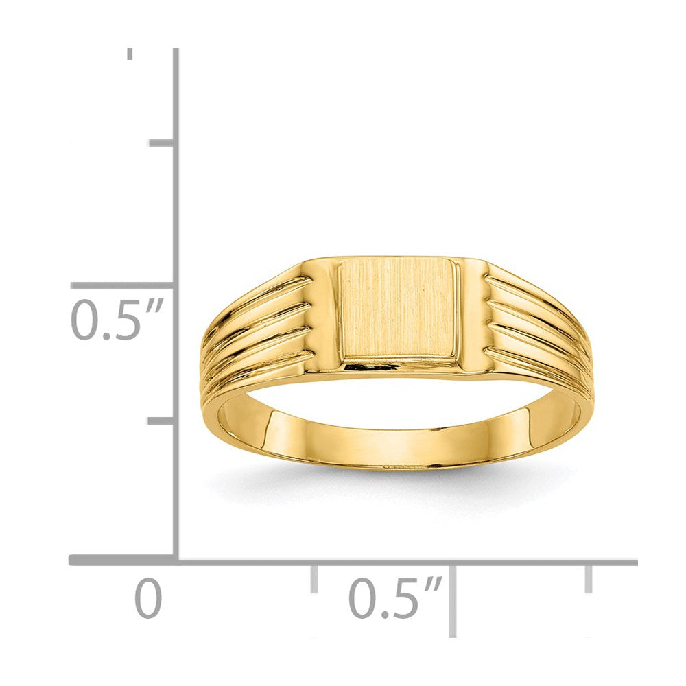 14K Yellow Gold Signet Ring Open Back