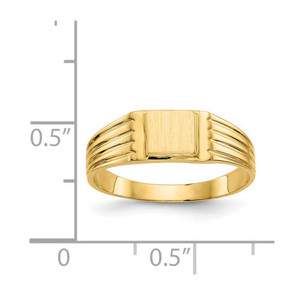 14K Yellow Gold Signet Ring Open Back