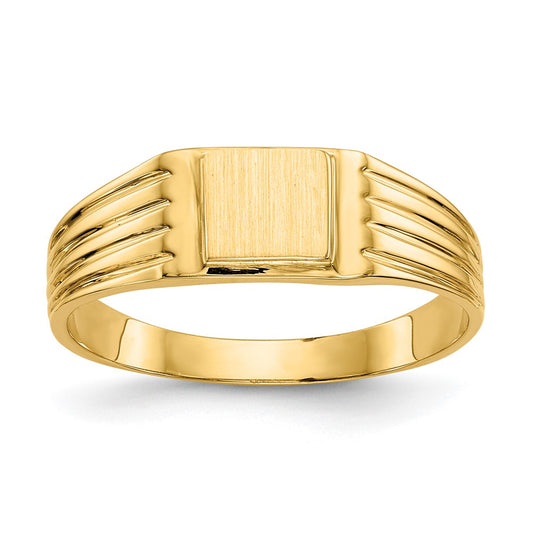 14K Yellow Gold Signet Ring Open Back