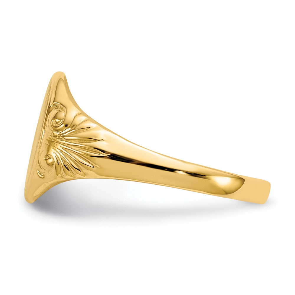 14K Yellow Gold 10.0x7.5mm Closed Back Signet Ring