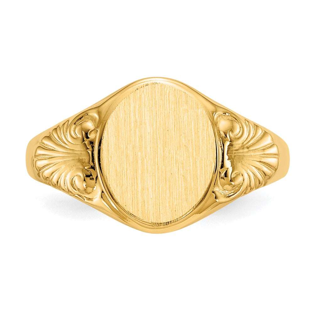 14K Yellow Gold 10.0x7.5mm Closed Back Signet Ring
