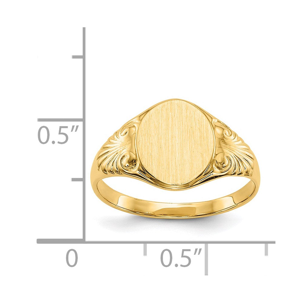 14K Yellow Gold 10.0x7.5mm Closed Back Signet Ring