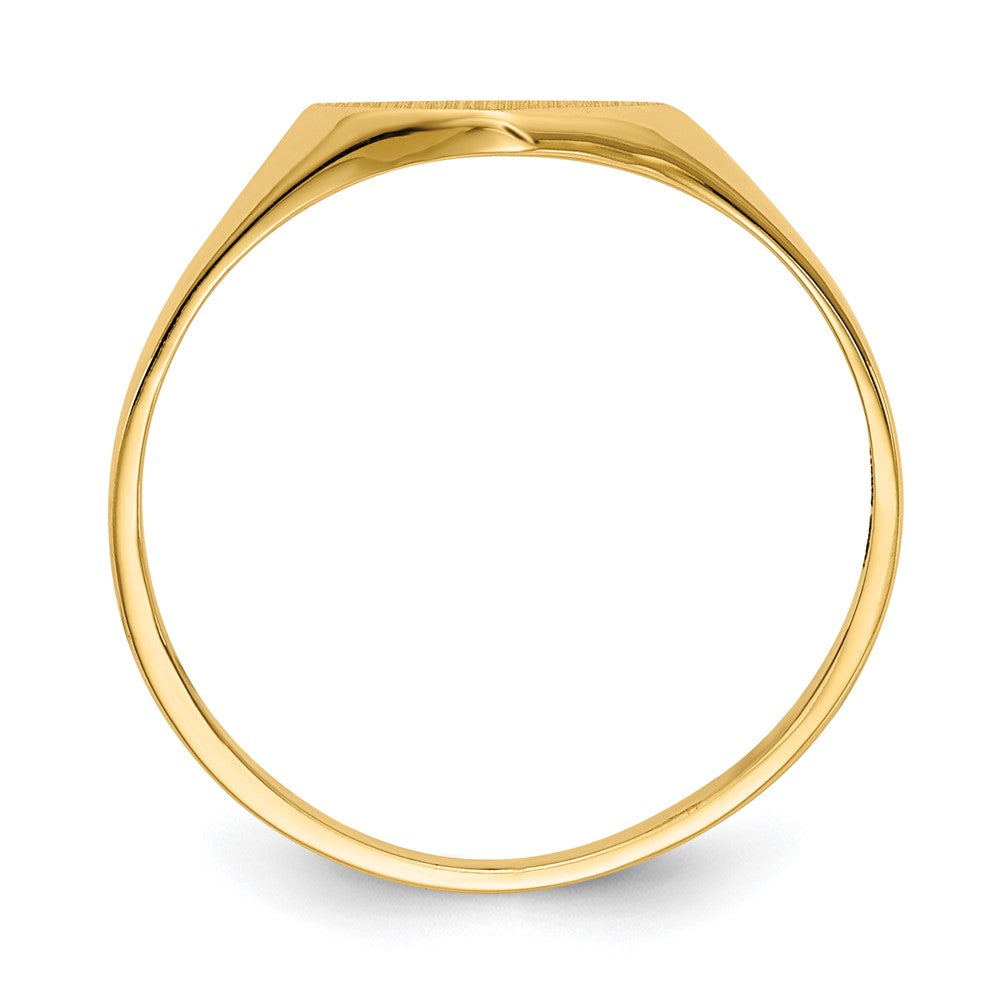 14K Yellow Gold 5.5x7.5mm Closed Back Heart Signet Ring
