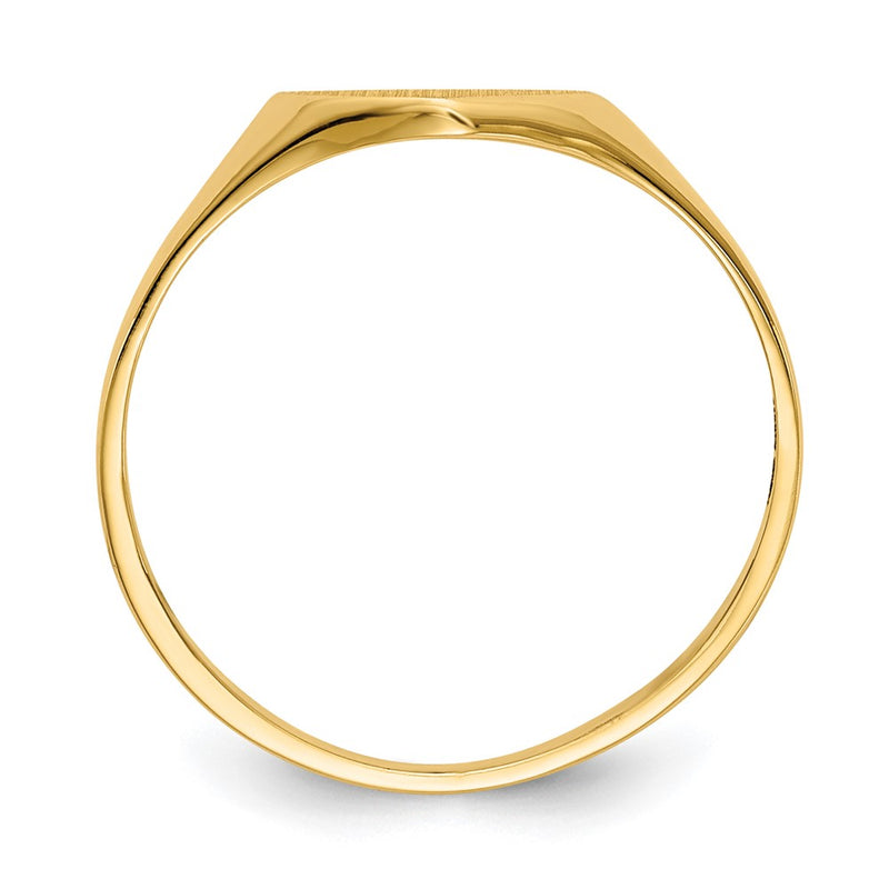 14K Yellow Gold 5.5x7.5mm Closed Back Heart Signet Ring
