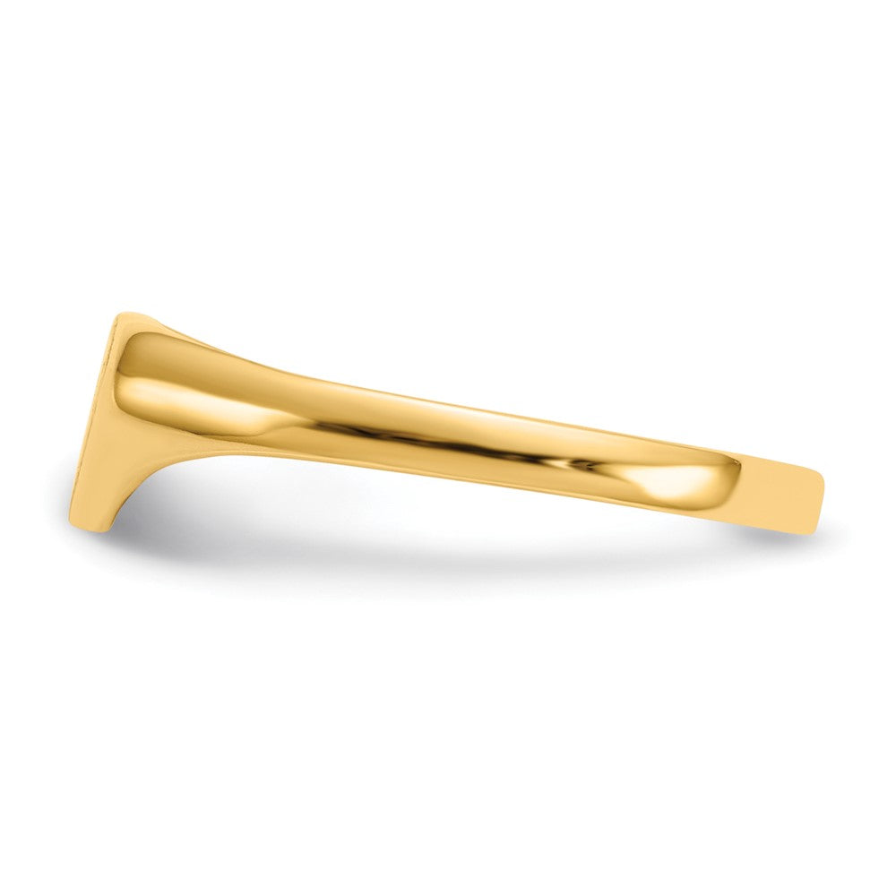 14K Yellow Gold 5.5x7.5mm Closed Back Heart Signet Ring