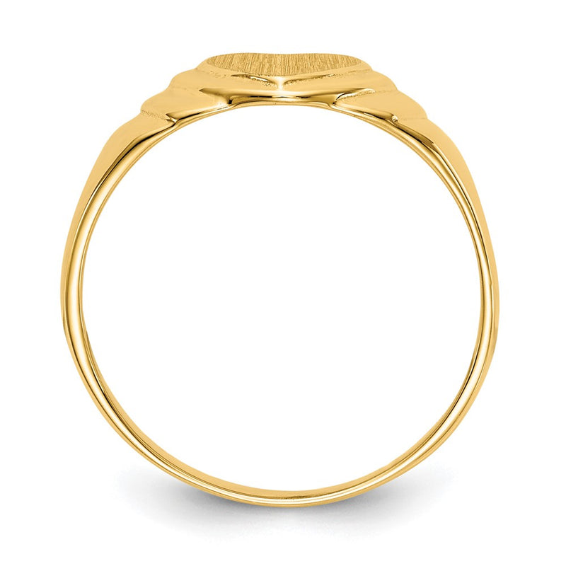 14K Yellow Gold 7.0x7.0mm Closed Back Children's Heart Signet Ring
