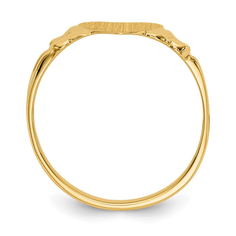 14K Yellow Gold 8.0x8.5mm Closed Back Children's Heart Signet Ring