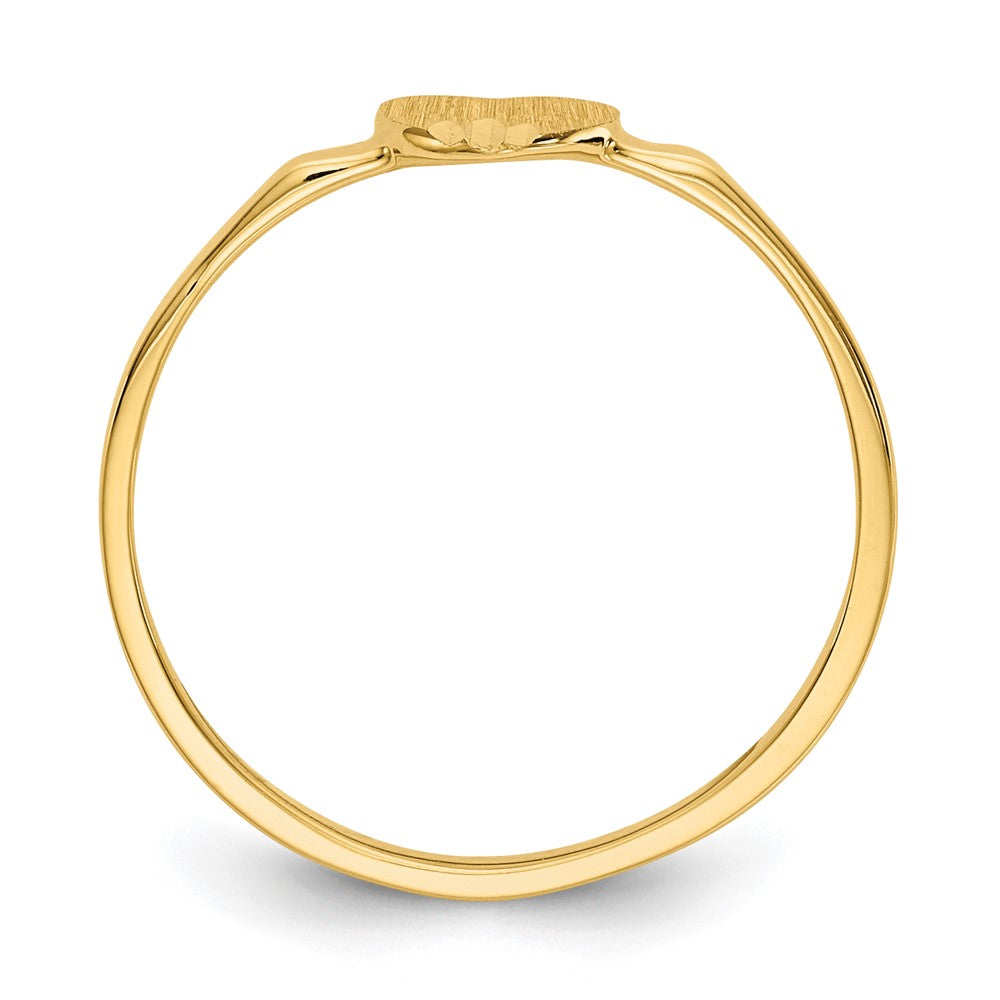 14K Yellow Gold Heart Signet Ring