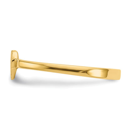 14K Yellow Gold Heart Signet Ring