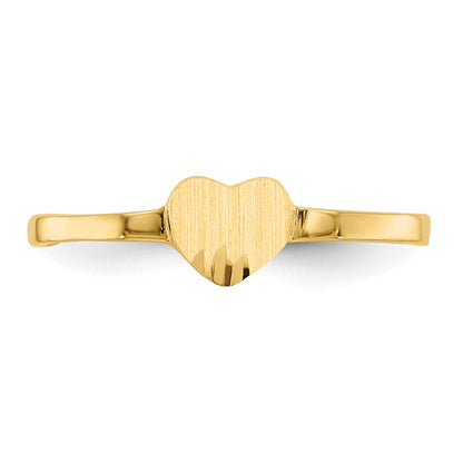 14K Yellow Gold Heart Signet Ring