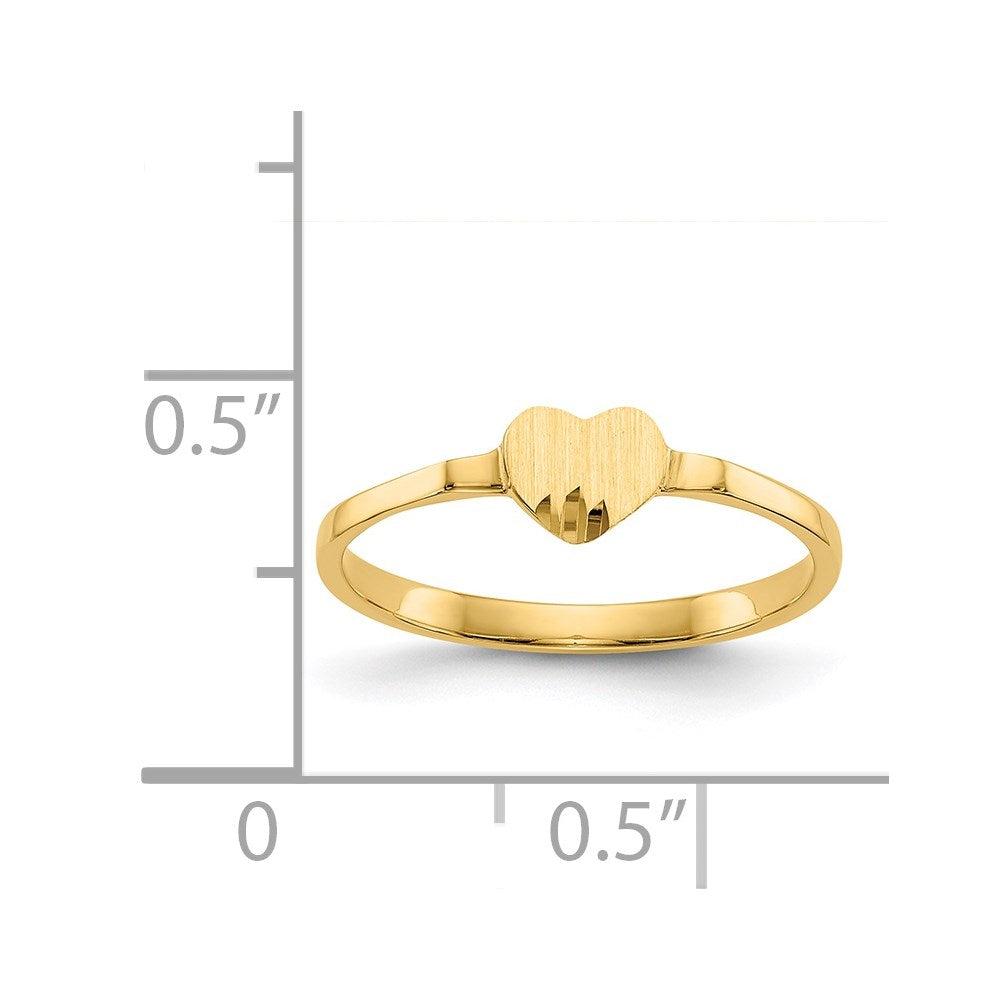 14K Yellow Gold Heart Signet Ring