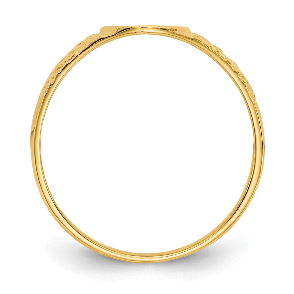 14K Yellow Gold 8.0x7.0mm Closed Back Signet Ring