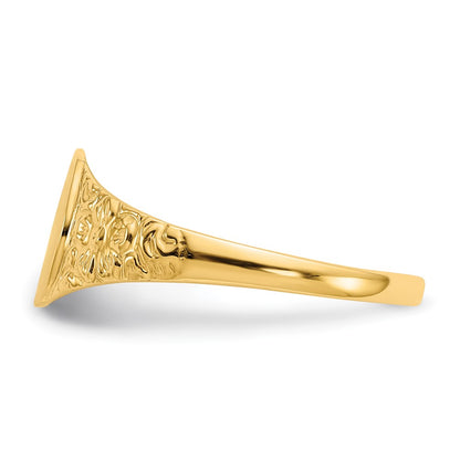 14K Yellow Gold 8.0x7.0mm Closed Back Signet Ring