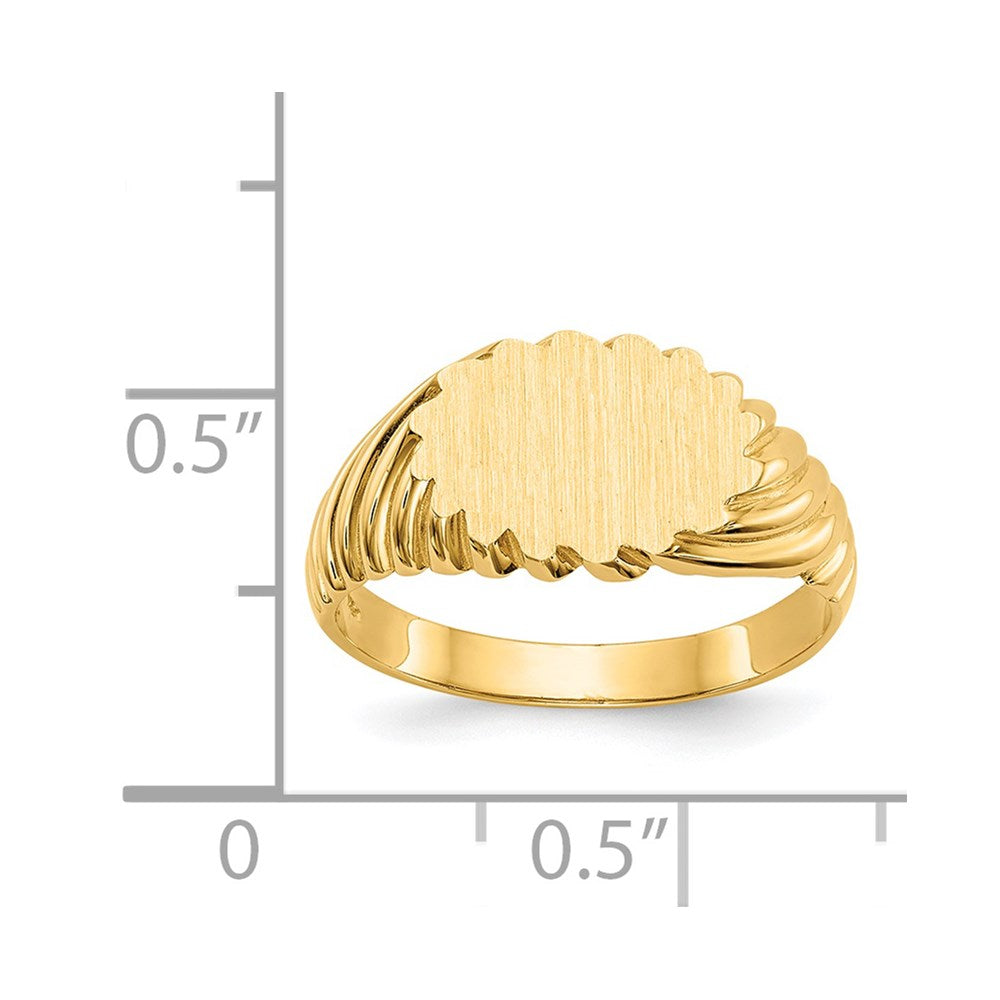 14K Yellow Gold 7.5x10.0mm Open Back Signet Ring