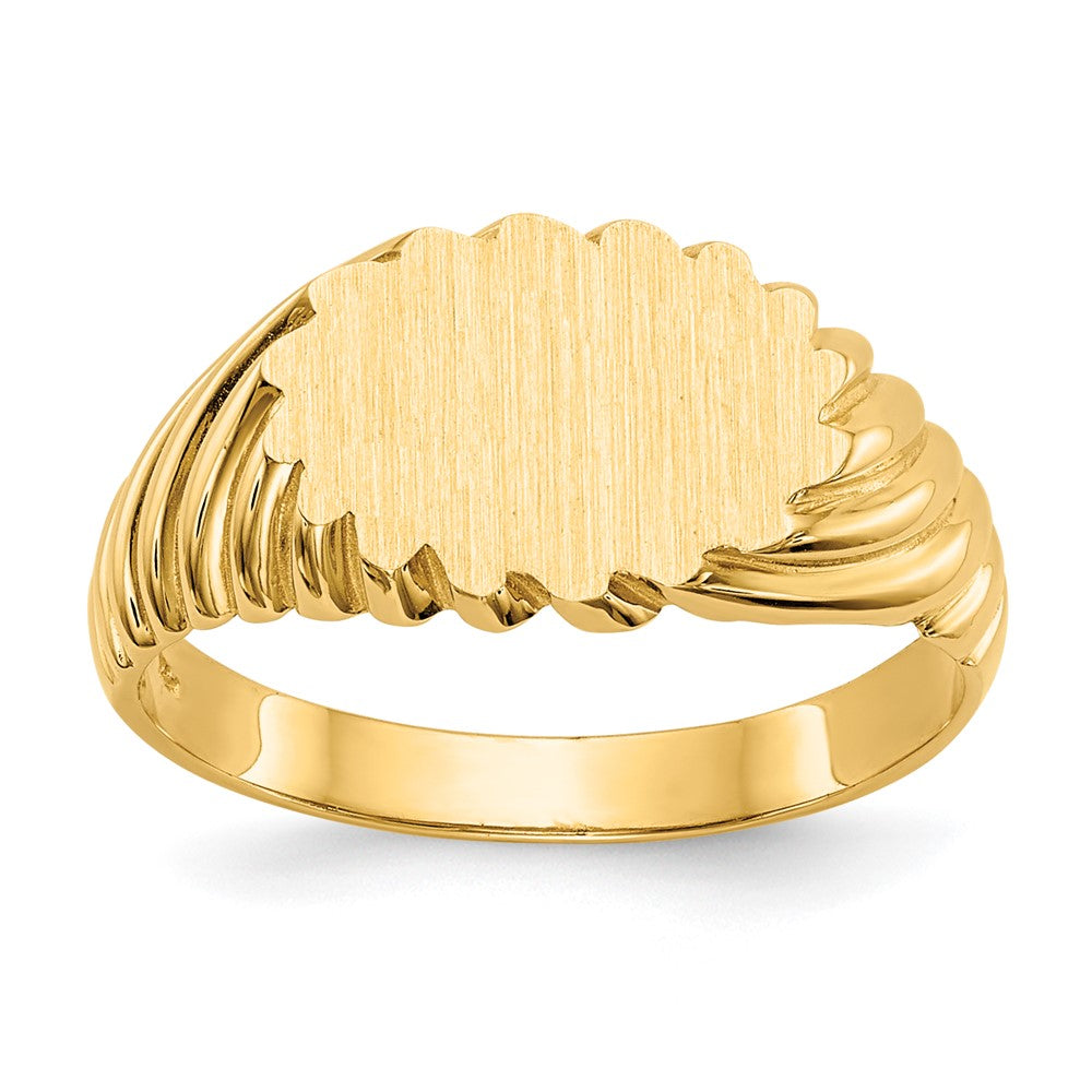 14K Yellow Gold 7.5x10.0mm Open Back Signet Ring