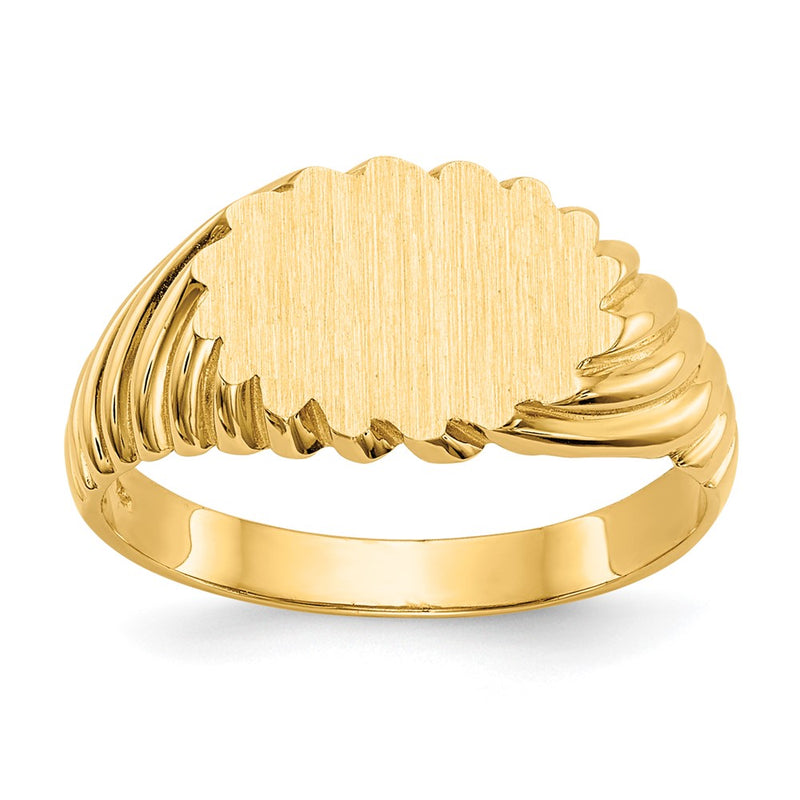 14K Yellow Gold 7.5x10.0mm Open Back Signet Ring