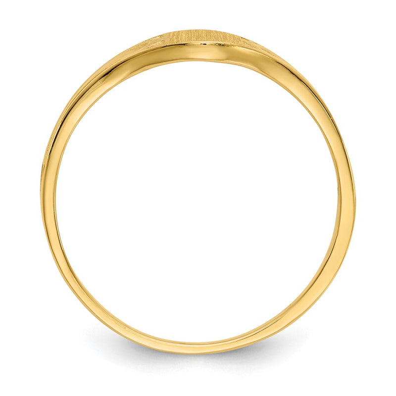 14K Yellow Gold 6.5x4.0mm Closed Back Children's Signet Ring