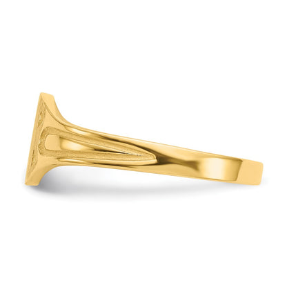 14K Yellow Gold 6.5x4.0mm Closed Back Children's Signet Ring