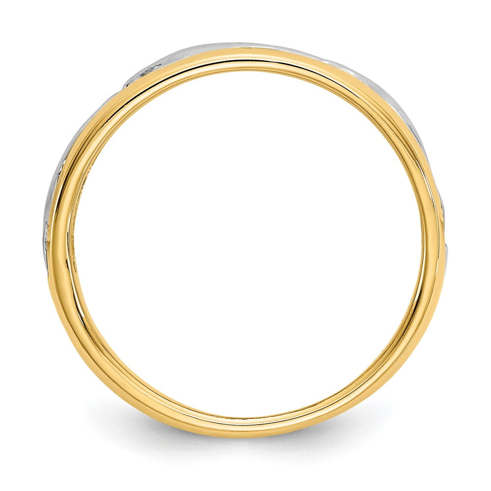 14k Two-tone Gold With Rhodium Dolphin Ring