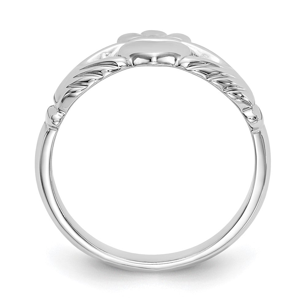 14k White Gold Polished Men's Claddagh Ring