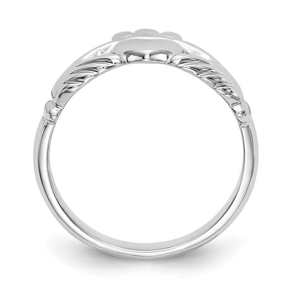 14k White Gold Polished Men's Claddagh Ring