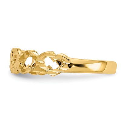 14K Yellow Gold Heart Ring