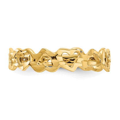 14K Yellow Gold Heart Ring