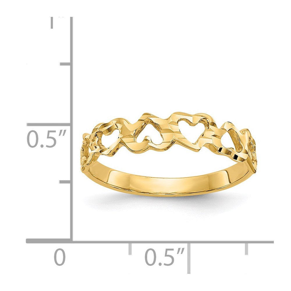 14K Yellow Gold Heart Ring
