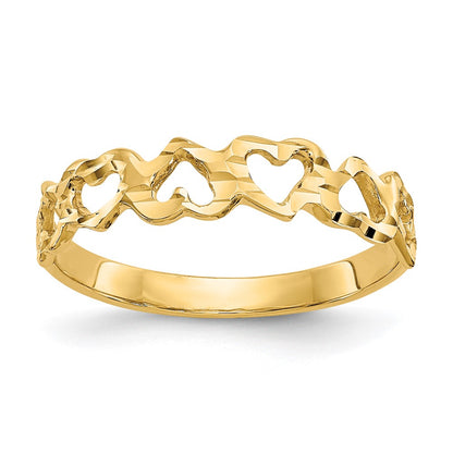 14K Yellow Gold Heart Ring