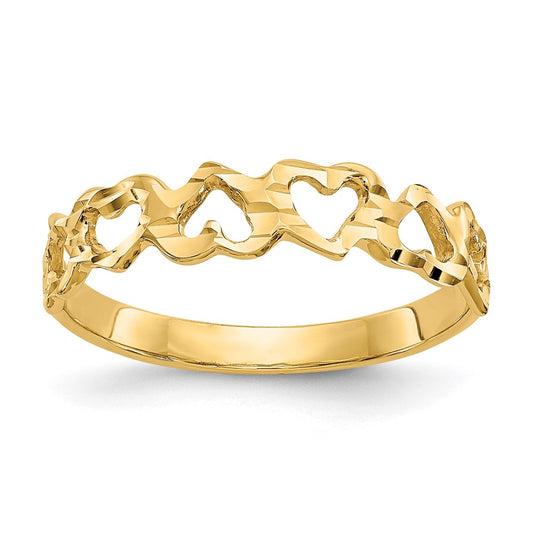 14K Yellow Gold Heart Ring
