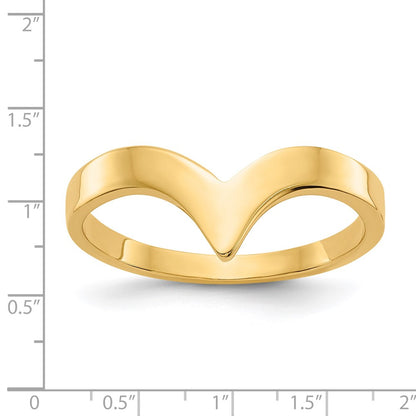 14K Yellow Gold Polished Chevron Ring