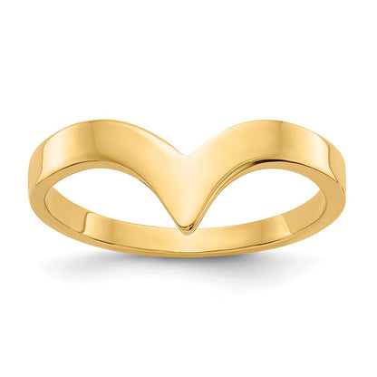 14K Yellow Gold Polished Chevron Ring