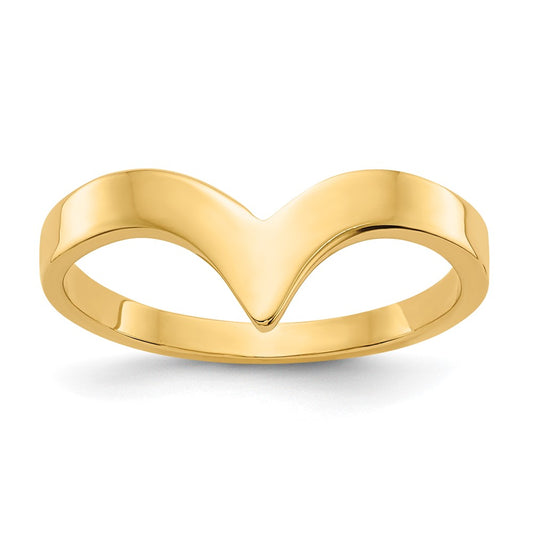14K Yellow Gold Polished Chevron Ring