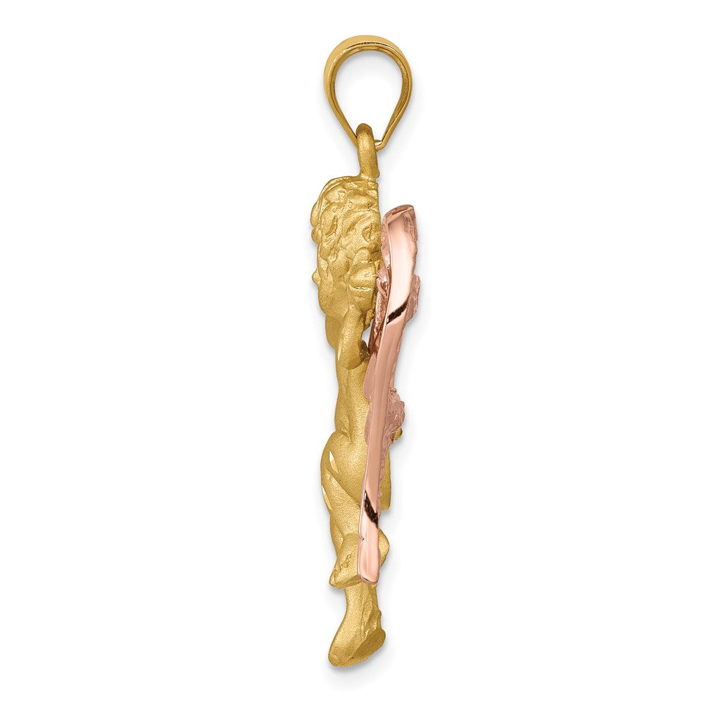 14k Two-tone Gold Angel Pendant