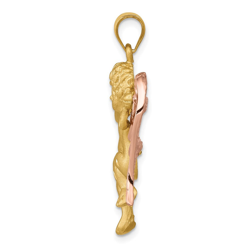 14k Two-tone Gold Angel Pendant