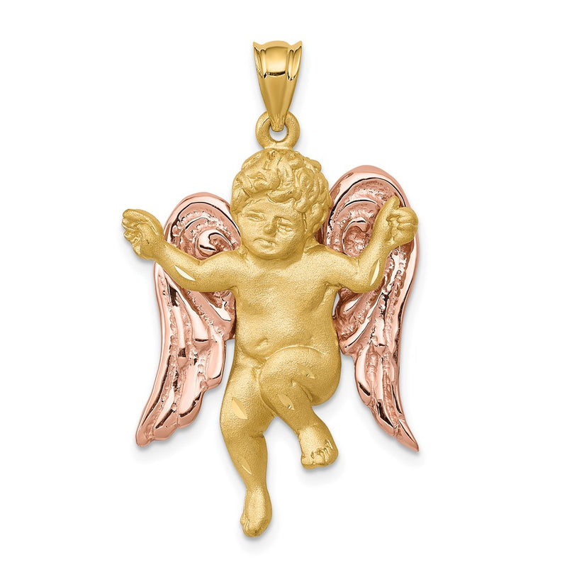14k Two-tone Gold Angel Pendant