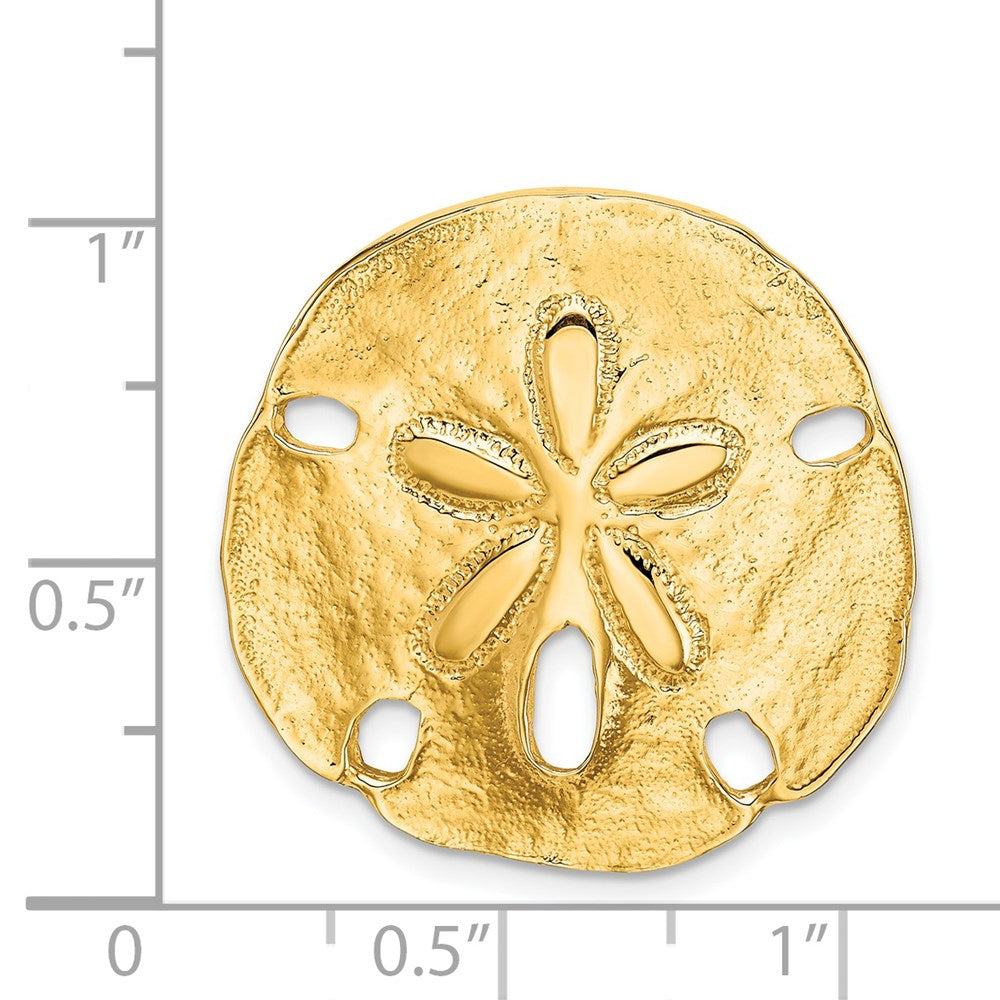 14k Yellow Gold Polished Fits up to 8mm on Both Small Sand Dollar Slide