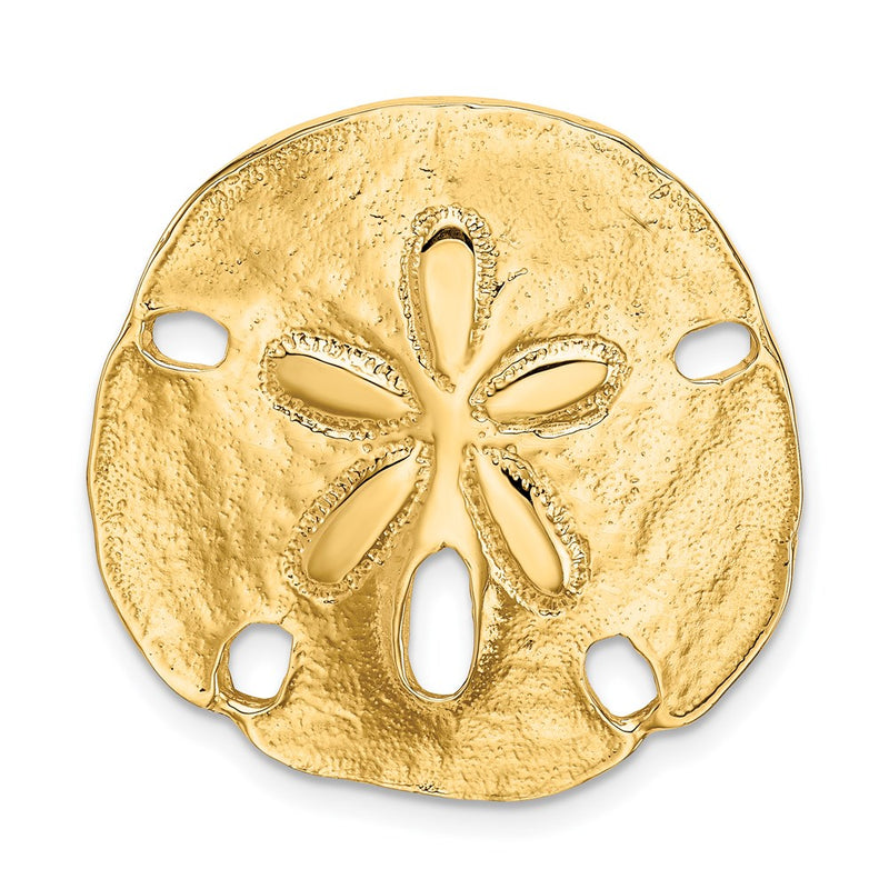 14k Yellow Gold Polished Fits up to 8mm on Both Small Sand Dollar Slide