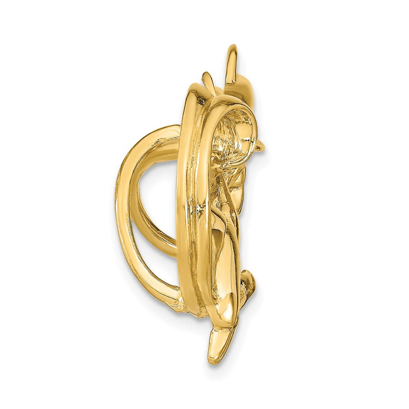 14k Yellow Gold Polished Fits Up To 6mm and 8mm Fancy Dolphin Slide