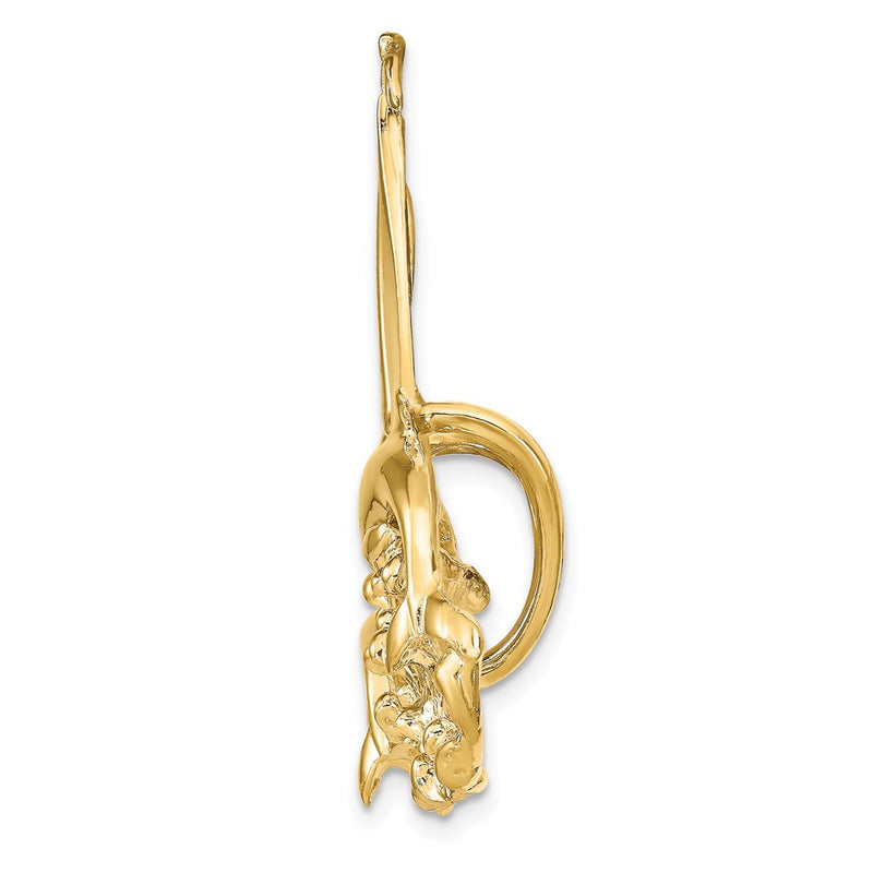 14k Yellow Gold Polished Fits Up To 6mm/8mm Sailboat and Dolphin Slide